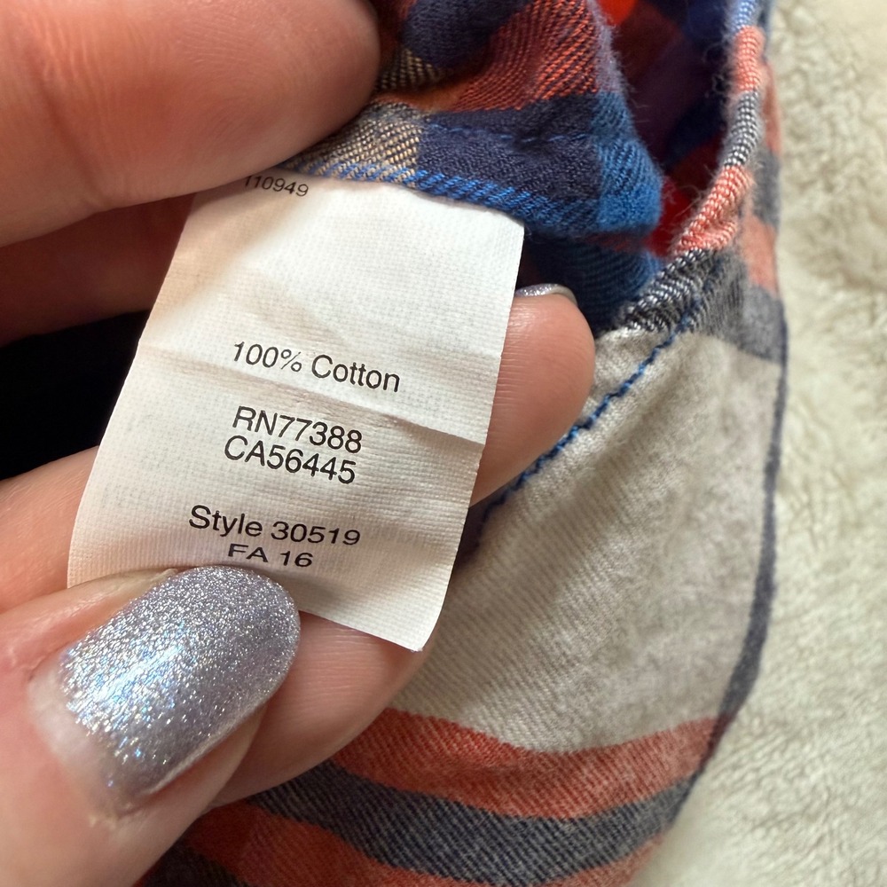 J.Crew Perfect Fit Plaid Button Down Shirt Womens Medium Blue Orange 30519 FA16 - Picture 3 of 7